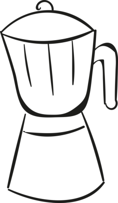 Coffe Pot Simple Line Art Svg, Free Vectors File